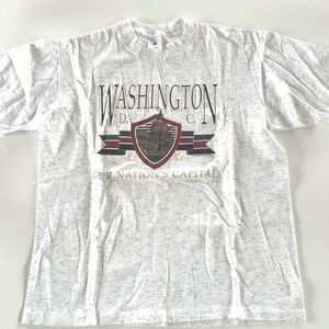 Delta Mens Washington DC Souvenir T-Shirt L Grey 1994 Capitol Vintage Americana